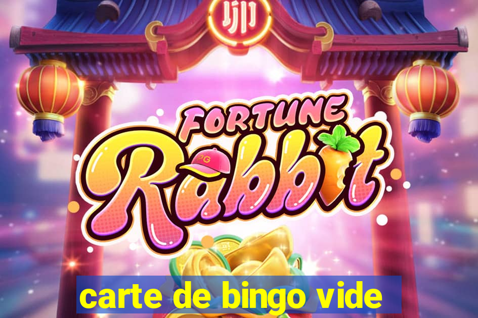 carte de bingo vide