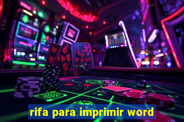 rifa para imprimir word