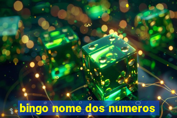 bingo nome dos numeros