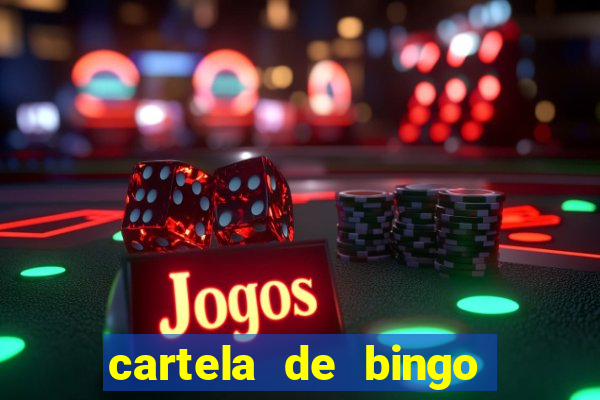 cartela de bingo para preencher