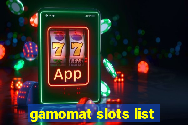 gamomat slots list