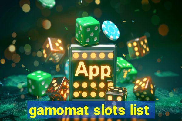 gamomat slots list