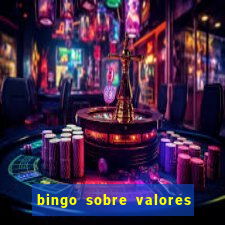 bingo sobre valores para imprimir