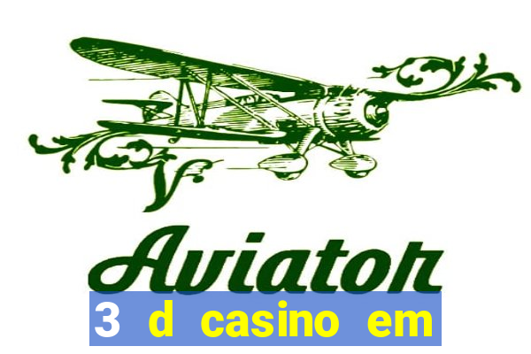 3 d casino em movimento com baralho