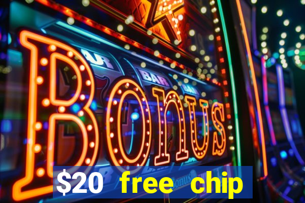 $20 free chip offered by desert nights casino