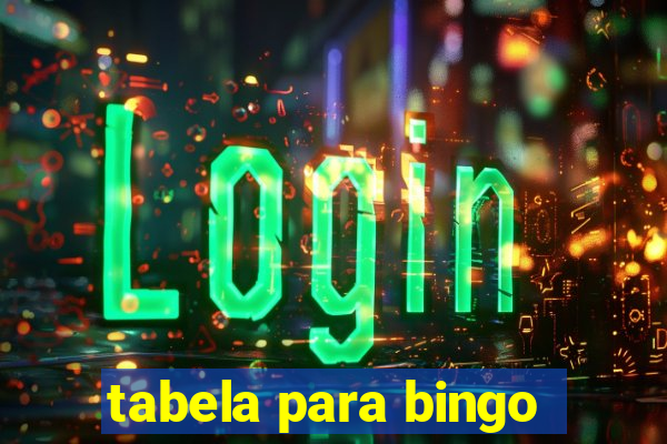 tabela para bingo