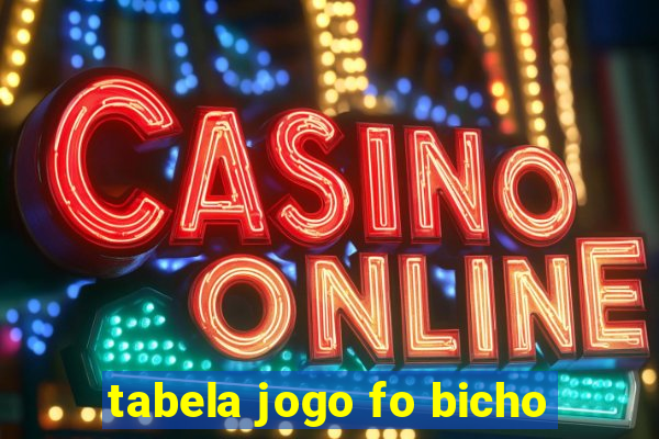 tabela jogo fo bicho