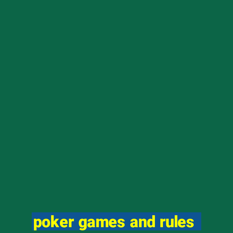 poker games and rules