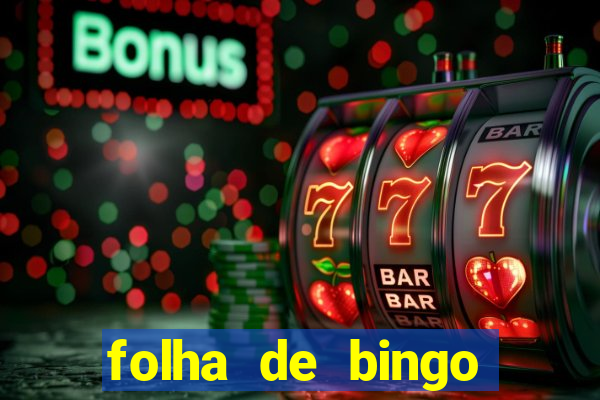 folha de bingo para imprimir