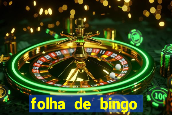 folha de bingo para imprimir