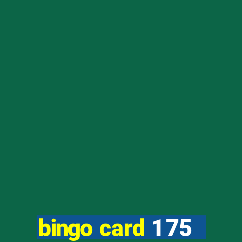 bingo card 1 75