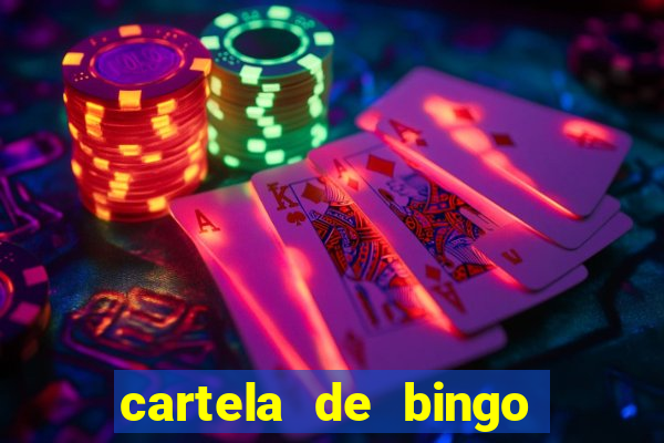 cartela de bingo cha de bebe