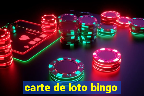 carte de loto bingo