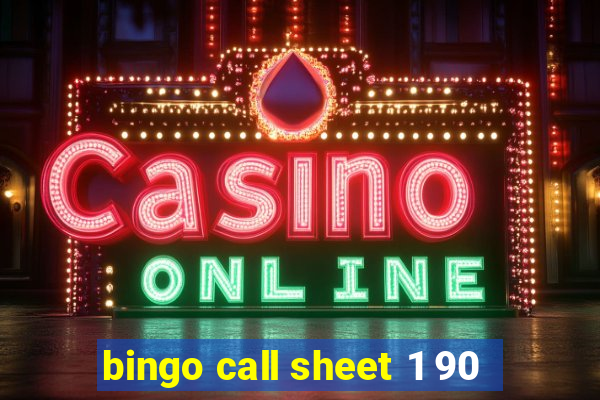 bingo call sheet 1 90