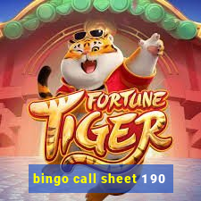 bingo call sheet 1 90